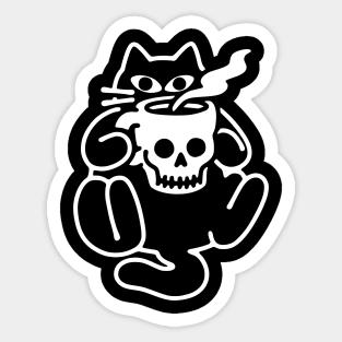 Cat's Skull Mug Sticker